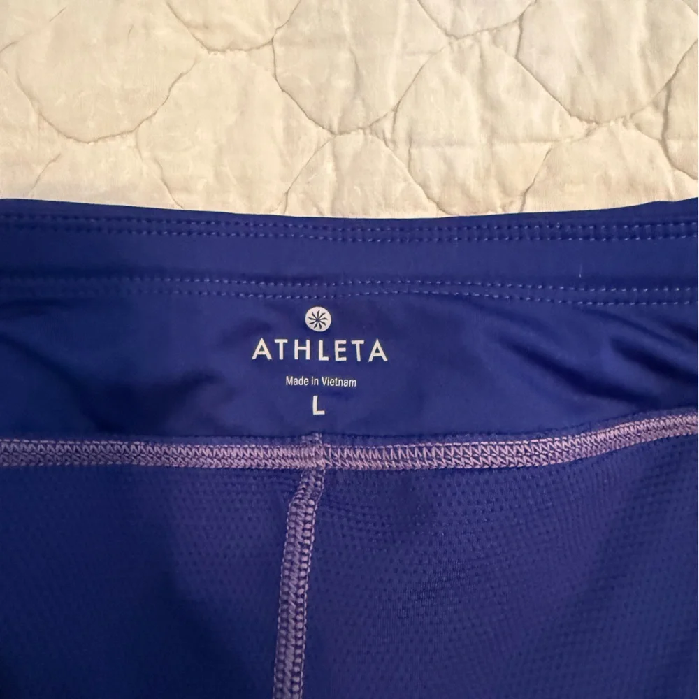 Athleta Size Large Royal Blue Bustle Skort Skirt Pockets Tennis Activewear Women